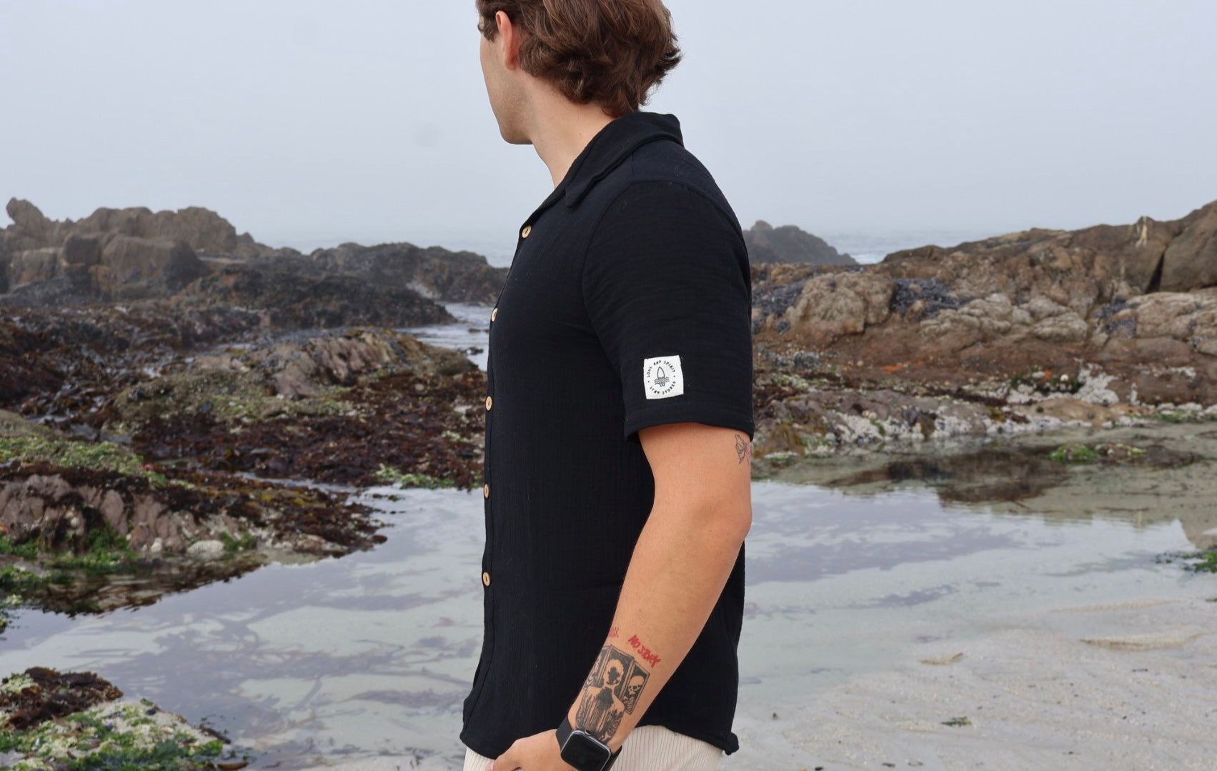Men's Black Muslin Shirt