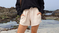 Ladies Beige Muslin Shorts