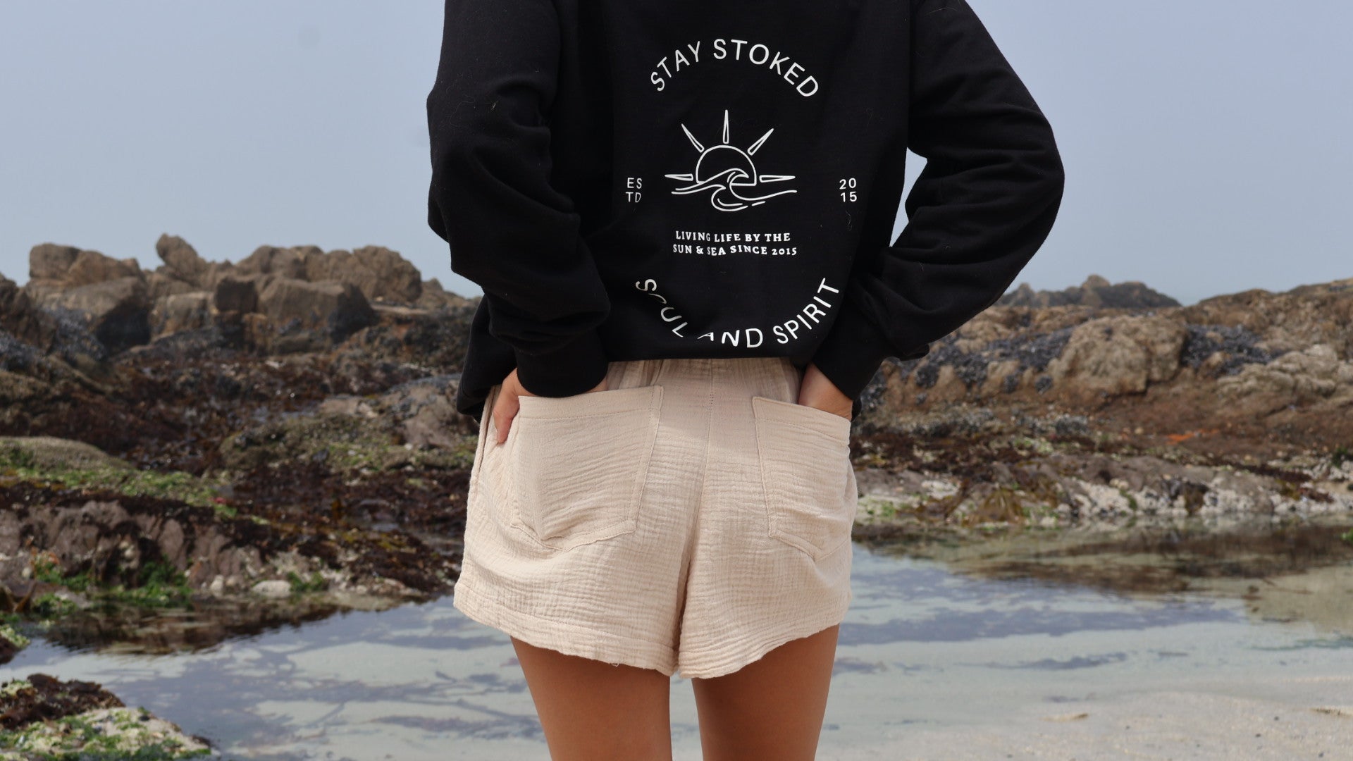 Ladies Beige Muslin Shorts